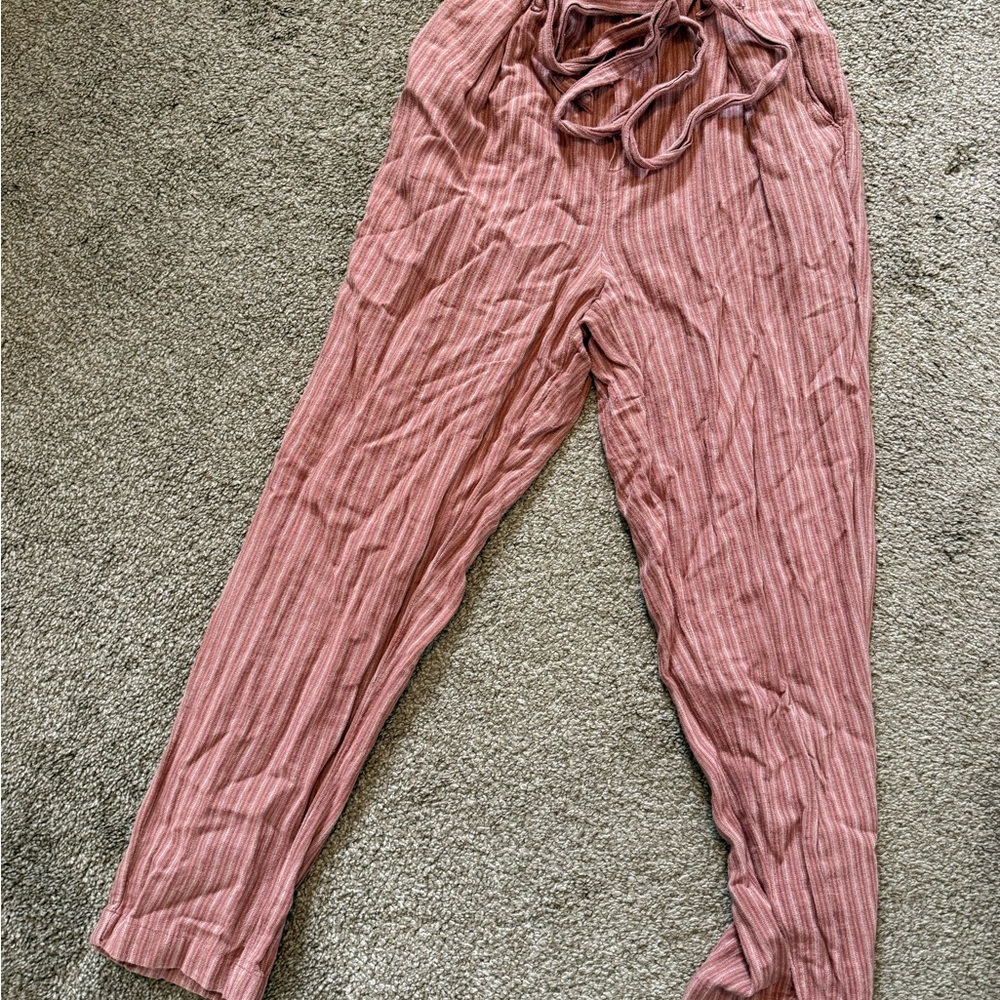 American Age Pink Relaxed Trousers with Elastic Waistband